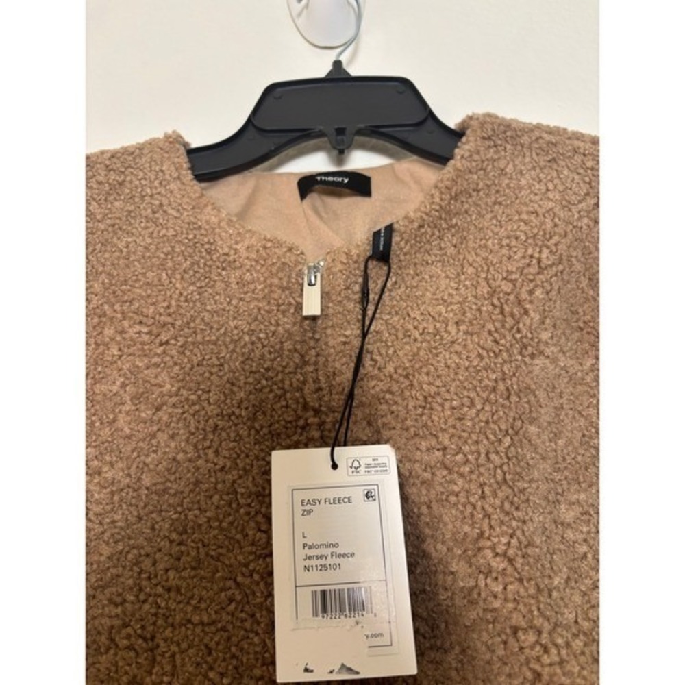 New with Tag Theory Collarless Easy Fleece Jacket Woman's Size L - Picture 4 of 6